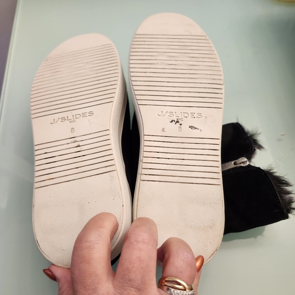 J/SLIDES BLACK BOOTS TRISTAN FLUFFY INTERIOR SIZE 8 - Picture 8 of 16